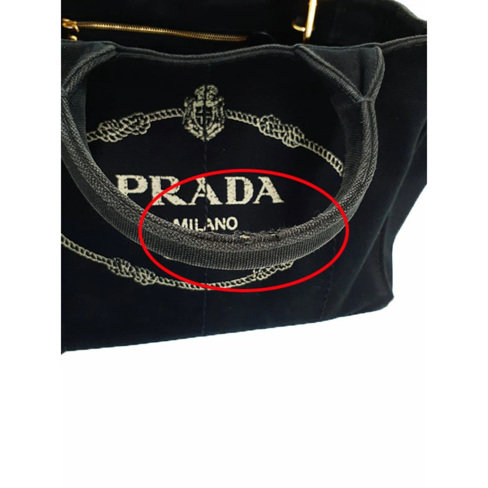 Prada Canapa 2way Tote Shoulder Bag Black - Picture 4 of 9